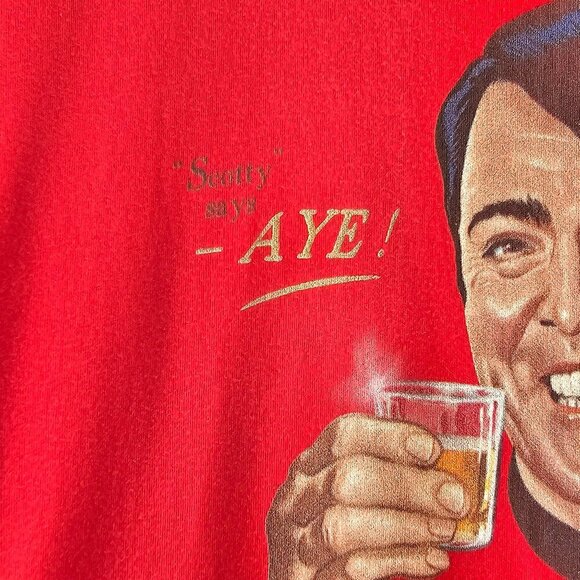 Vintage Red T-Shirt Featuring Scotty Says - Aye! Graphic From Auld Aberdonian 10 - Picture 6 of 9